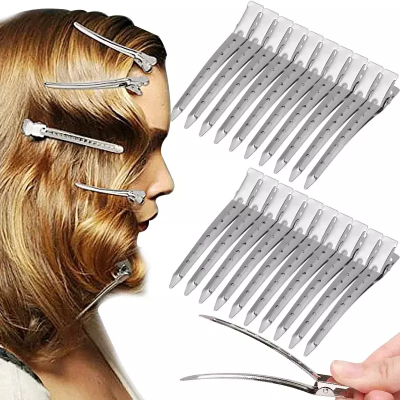 Metalowe klips fryzjerski krokodyla kręcone spinki do włosów uchwyt na fryzurę puszyste włosy fryzjera do salonu fryzjerskiego wsuwka