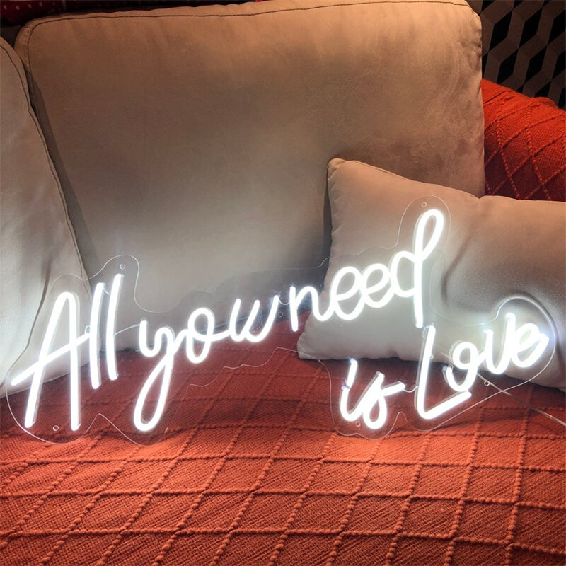 Letrero de neón personalizado "All You Need Is Love", señal de luz de neón para pared, Fiesta en casa, Club, tienda, decoración de dormitorio, regalo de boda, 2023
