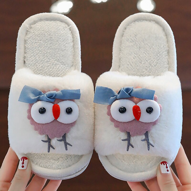 Kawaii Kids Peep Toe pantofole ragazza Cute Indoor Shoes Open Toes pantofole da casa Casual Lolita Flat antiscivolo Pantufla in stile giapponese
