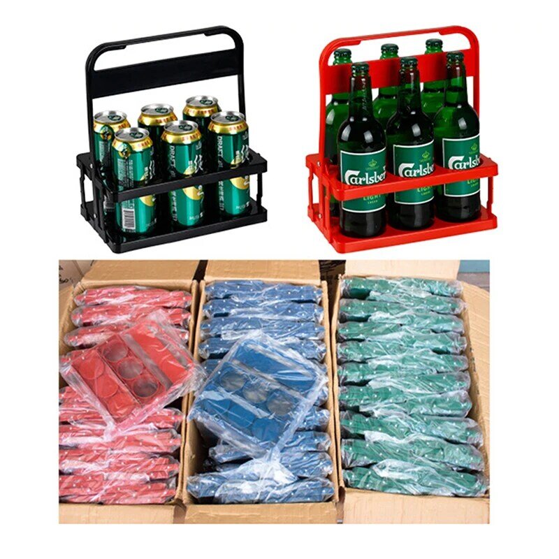 Opvouwbare 6 Fles Carrier Rack Drinken Carrier Drank Levering Houder Bier Carrying Rek Mand Wijn Caddy Stand Organizer