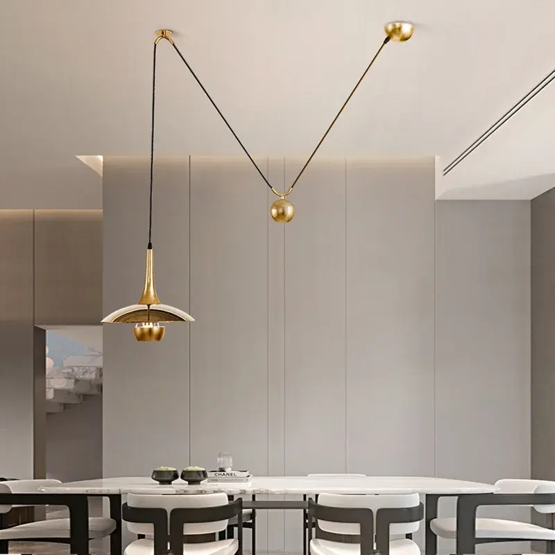Дизайнерская Скандинавская креативная лампа для прикроватного столика, столовой, Подвесная лампа с регулируемой индивидуальностью