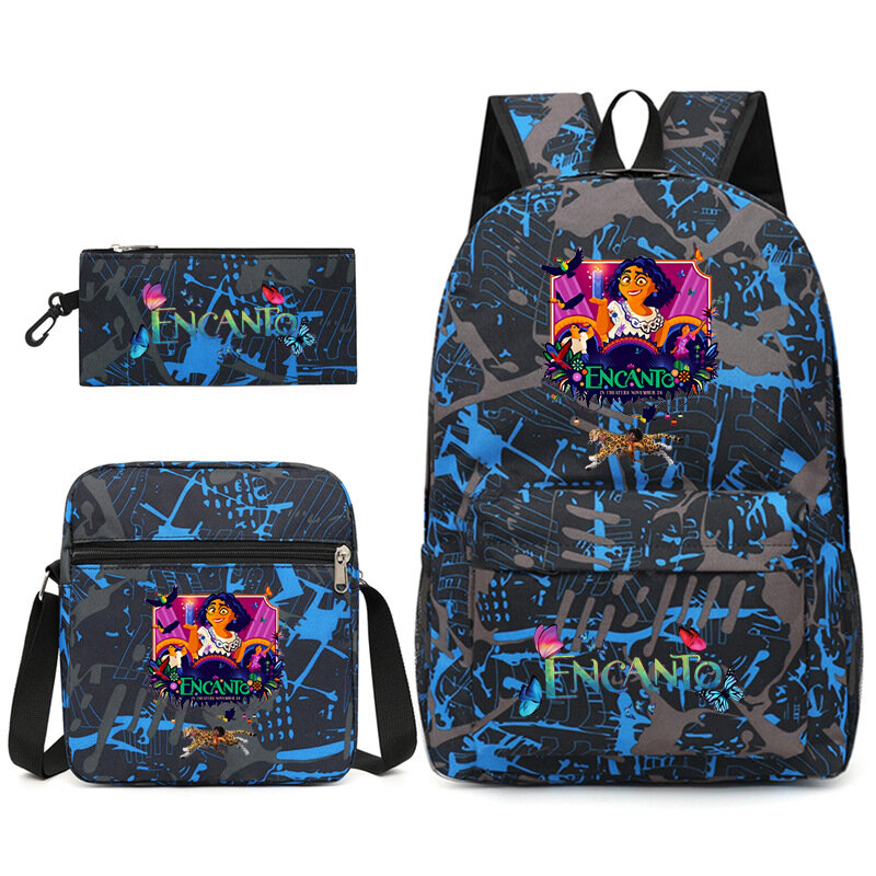 Classic Trendy Funny Encanto Print 3pcs/Set pupil School Bags Laptop Daypack Backpack Inclined shoulder bag Pencil Case