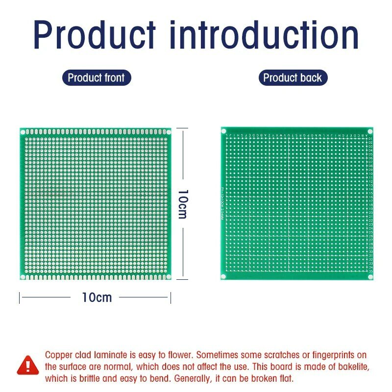 Placa de protoboard PCB de 1 piezas, placa de fibra de vidrio impresa Universal de un solo lado, 10x10, 10x15, 10x22, 12x18cm