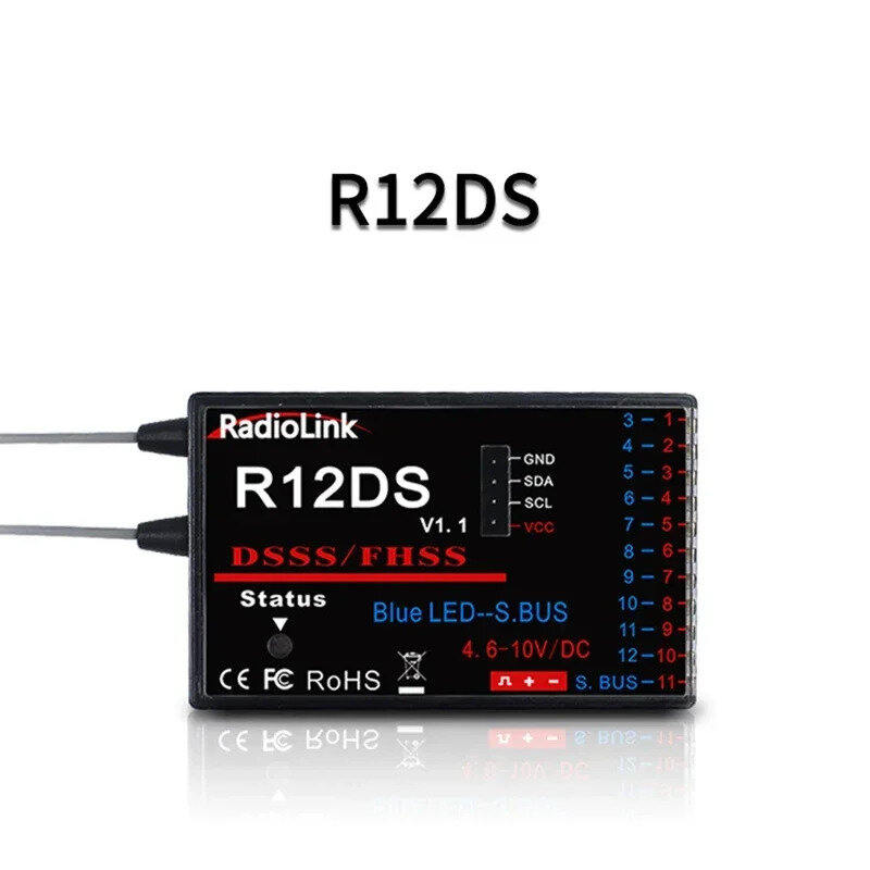 Ricevitore Radiolink R9DS RC 9 canali R12DS R6DS trasmissione informazioni sul volo segnale SBUS/PWM/PPM compatibile con AT10II