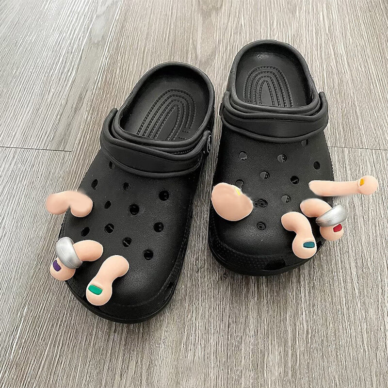 1Set 3D Shoe Charms Funny Toe For Croc DIY Shoes Accessories Manual Shoe Decoration For Kids Boys Girls Men Women Party Bir