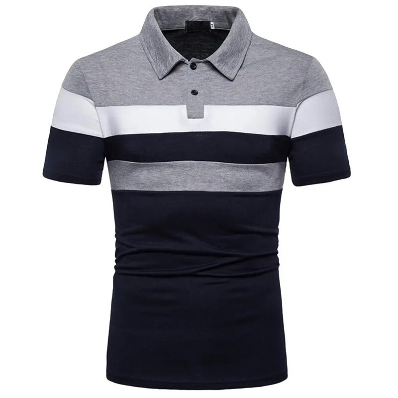 Męska koszulka Polo, koszula męska koszulka z krótkim rękawem kontrastowa odzież męska letnie modne bluzki męskie