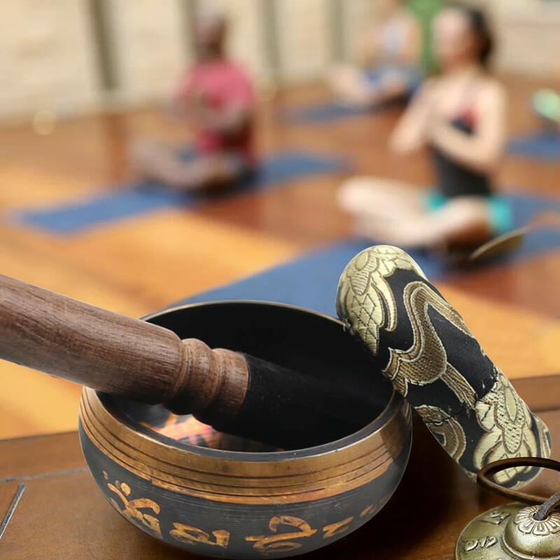 Tibetano Singing Bowl Set Lotus Presente Único Útil para Meditação Yoga Relaxamento Chakra Cura Oração e Mindfulness