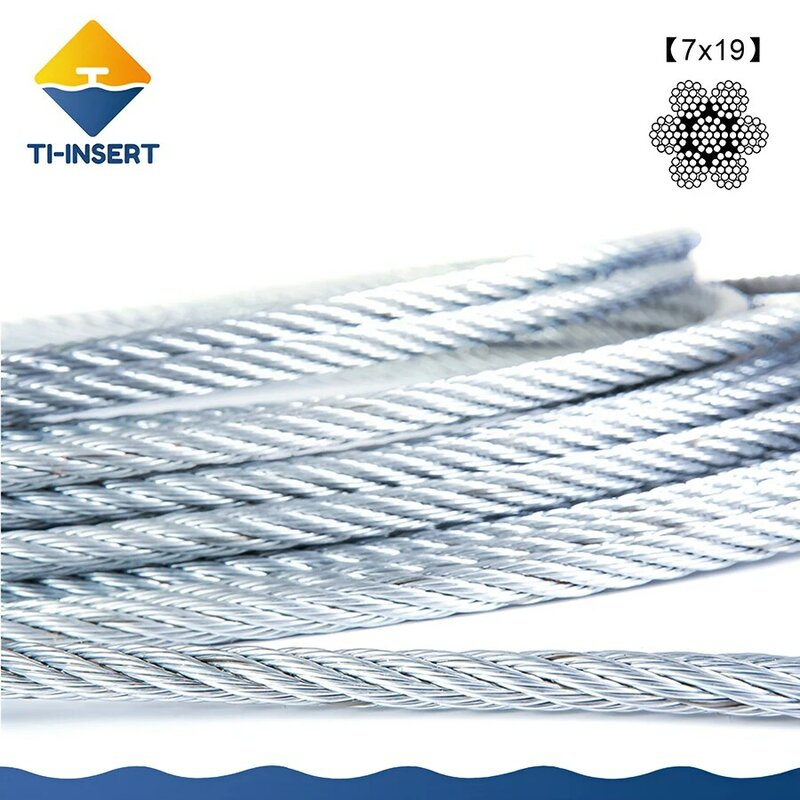 【7x19】4mm Wire Rope 20 Meters 304/316 Stainless Steel ,J001
