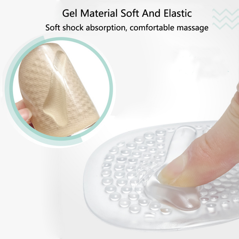 Silicone Gel Insoles for Women Shoes High Heels Sandals Non-slip Foot Pain Relief Half Sole Pads Insert Forefoot Cushion Insole