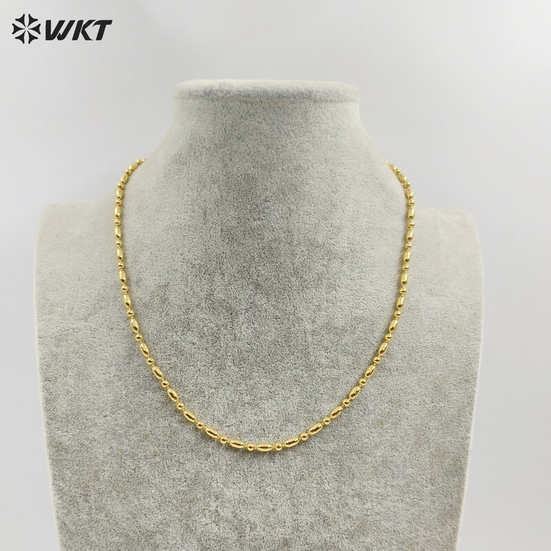WT-BFN061 Wholesale Newest Design 18k Real Gold Plated Bamboo Beads Resist Tarnishable Metal Jewelry Chain Necklace For Pendants