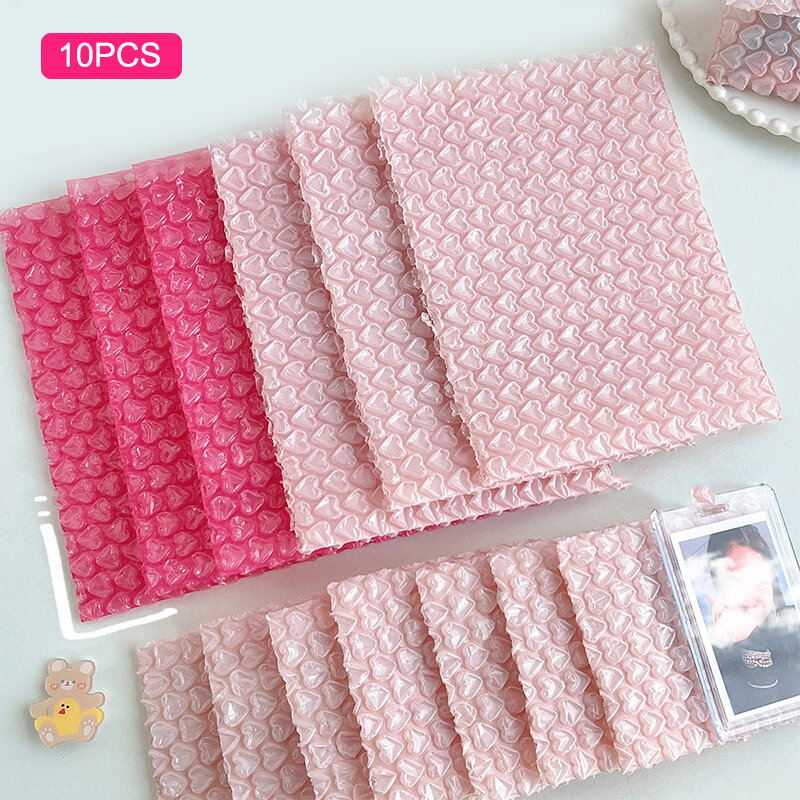 10pcs Heart Shaped Bubble Mailers Padded Envelopes Self-Seal Packaging Bags Business Shipping Shockproof Packaging Bag