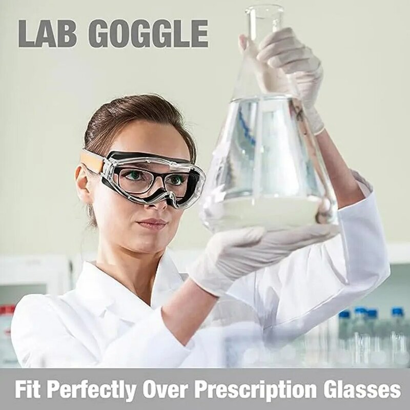 New Safety Goggles Anti Fog Clear Lens Goggles Anti Splash Dust Proof Work Lab Eyewear Industrial Grade Eye Protection Goggles