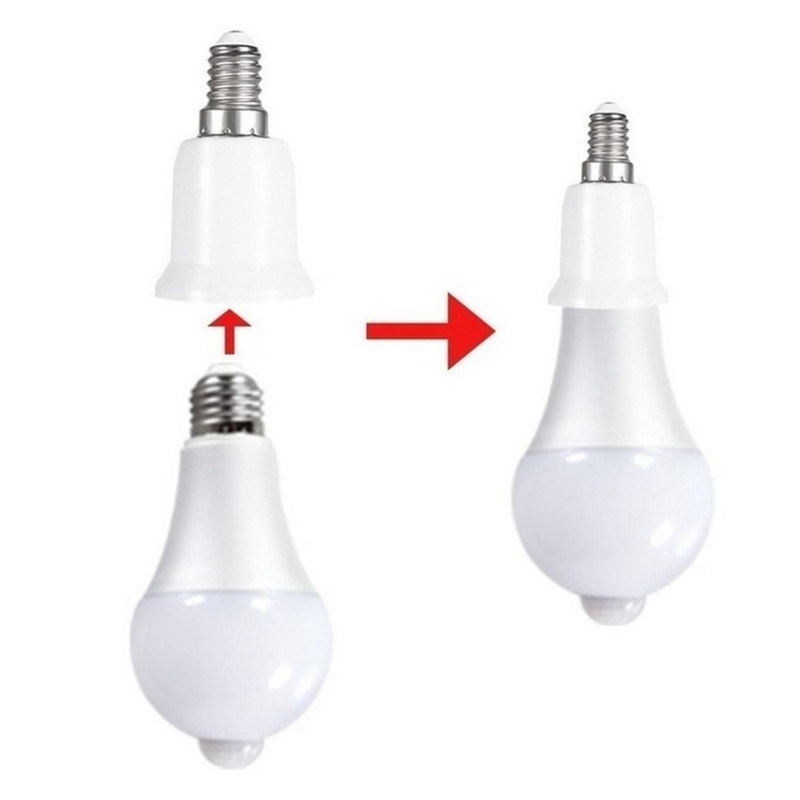 5/pces e14 para e27 abs plug conector acessórios suporte da lâmpada luminária base adaptador de parafuso lâmpada branca à prova de fogo