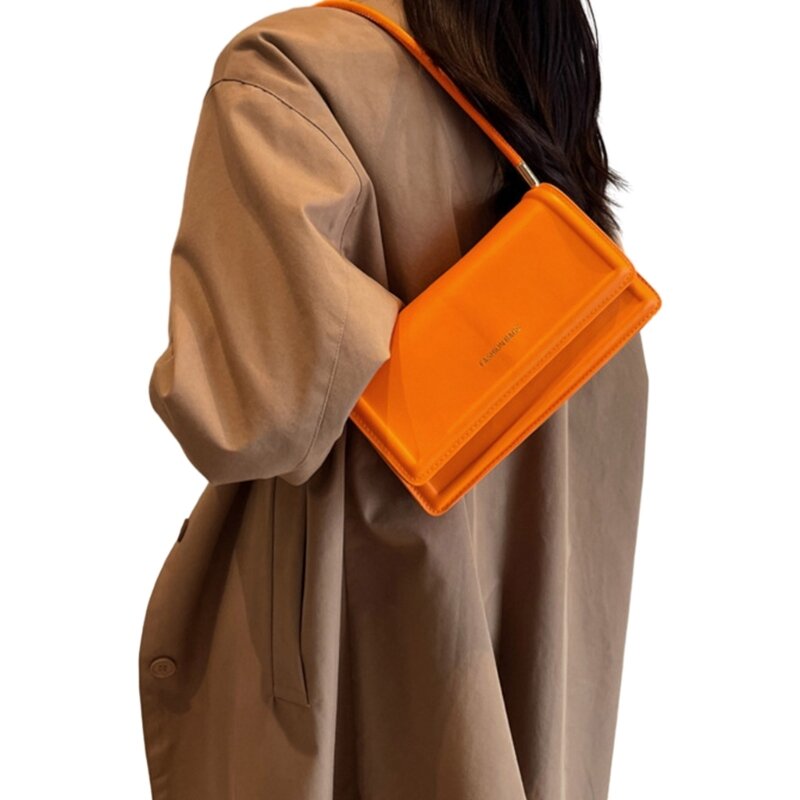 กระเป๋าสะพายใต้วงแขนย้อนยุคสำหรับใช้ประจำวันกระเป๋าถือ PU น้ำหนักเบาและพกพาได้