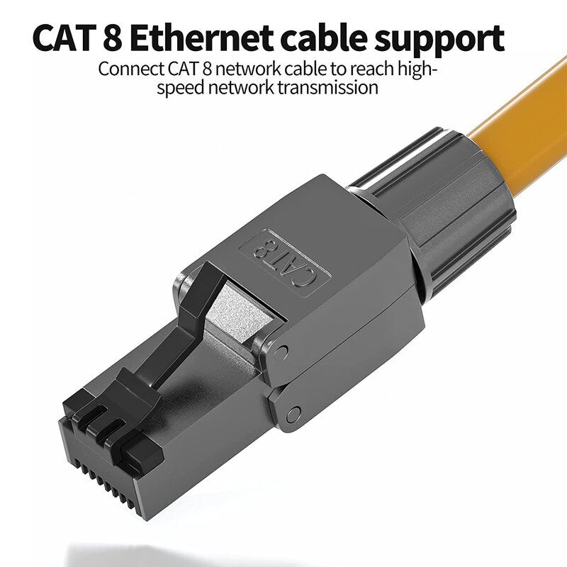 Zoerax Cat8 Cat7 Cat6a Connectoren Rj45 Gereedschapsvrije Industriële Ethernet Easy Jack Afgeschermde Rj45 Modulaire Afsluitplug-1 Stuks