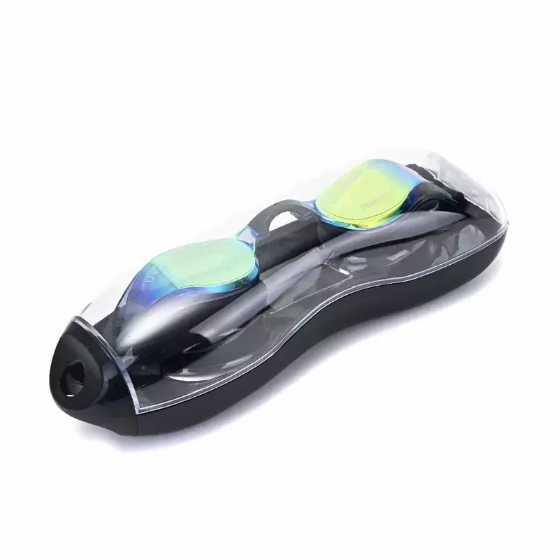 Óculos de natação antinevoeiro impermeáveis ao ar livre para homens e mulheres, armação grande com tampões de silicone, óculos para esportes aquáticos