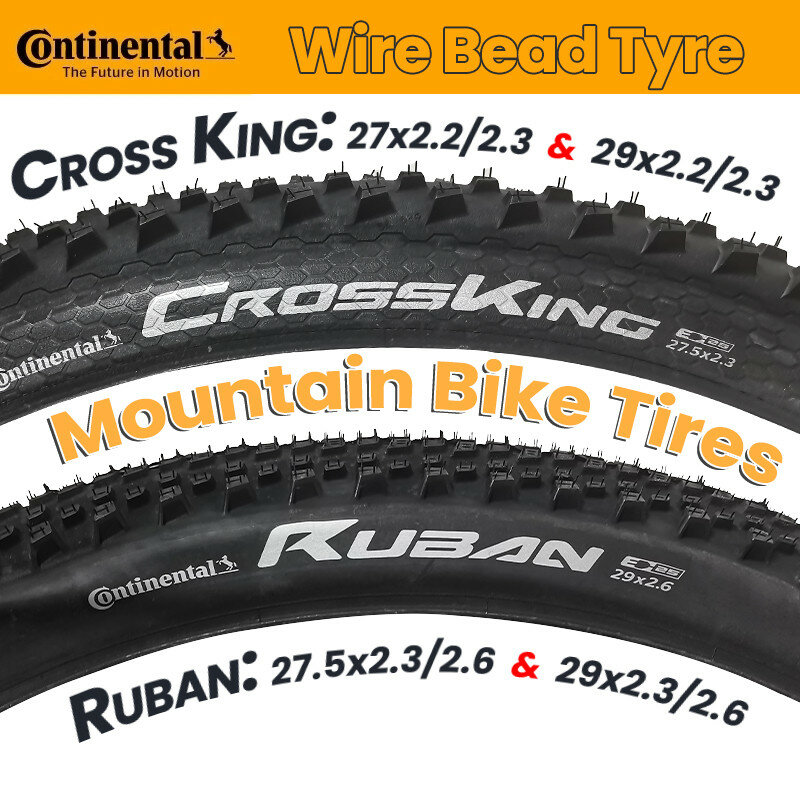 Continental Cross King & Ruban 산악 자전거 타이어 MTB 와이어,  Mountain Bike Wire Tires Clincher Tire Rim 27.5/29 Inch, 크로스컨트리 자전거 180TPI 와이어 코어 자전거 타이어, MTB 29/27.5인치 타이어 자전거 타이어