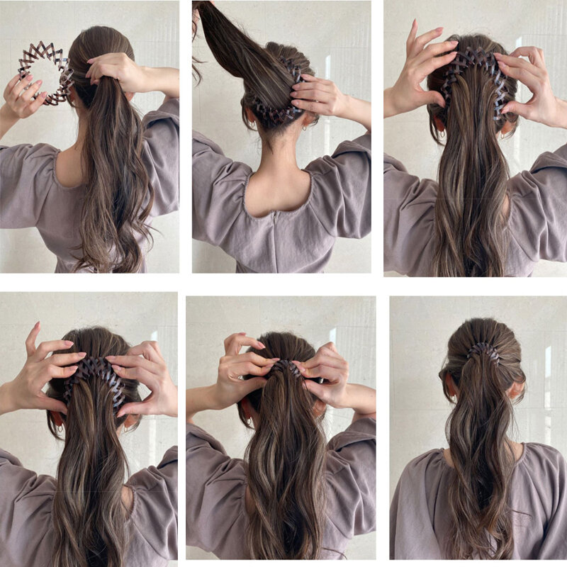 Clip mágico para el cabello con forma de Nido de Pájaro, soporte para el cabello, anillo de terciopelo, cabeza de bola, dispositivo para el cabello, artefacto de cola de caballo alta, accesorios para el cabello