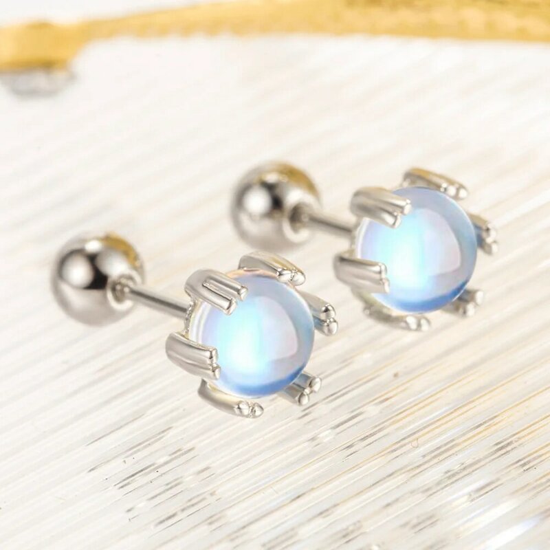 Anting-anting kancing modis perhiasan kristal perak Sterling 925 untuk wanita baru XY0219