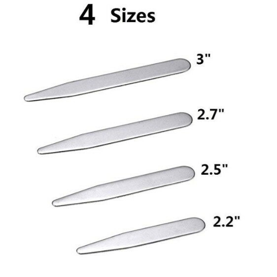 36pcs Business Stainless Steel Collar Stays Shirt Bone Stiffener Inserts Collar Support With Box