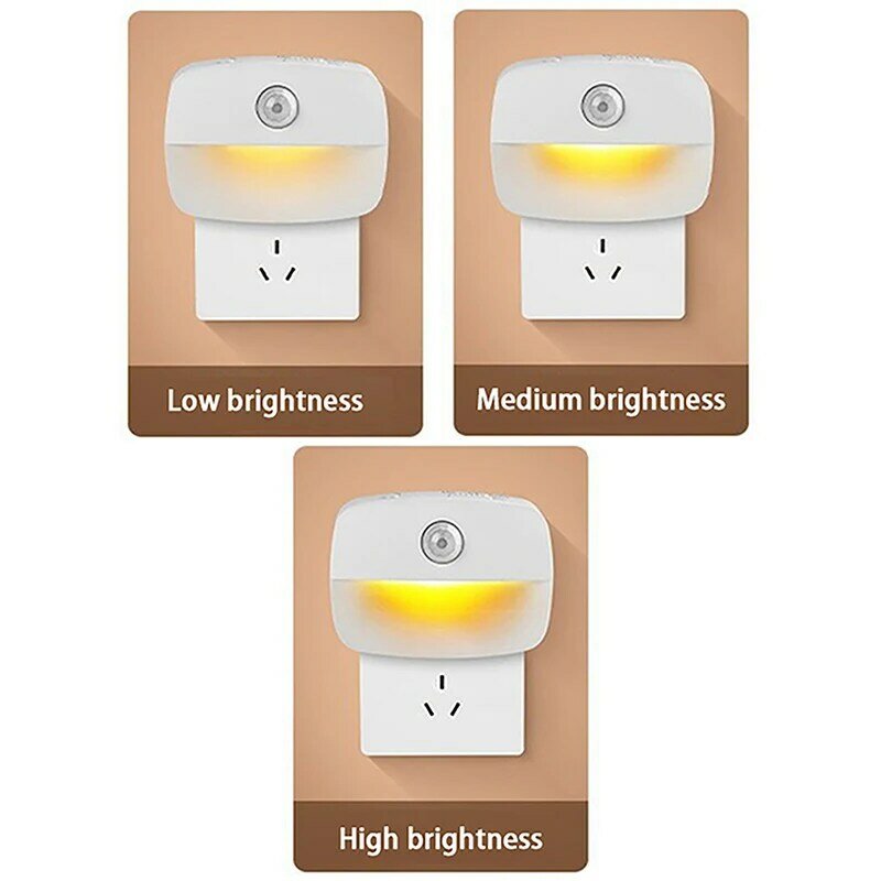 โคมไฟไฟ LED กลางคืนเซ็นเซอร์ตรวจจับการเคลื่อนไหวปลั๊กแบบยุโรปและสหรัฐโคมไฟสำหรับเด็กตกแต่งห้องนอนห้องโถงโคมไฟข้างเตียง WC