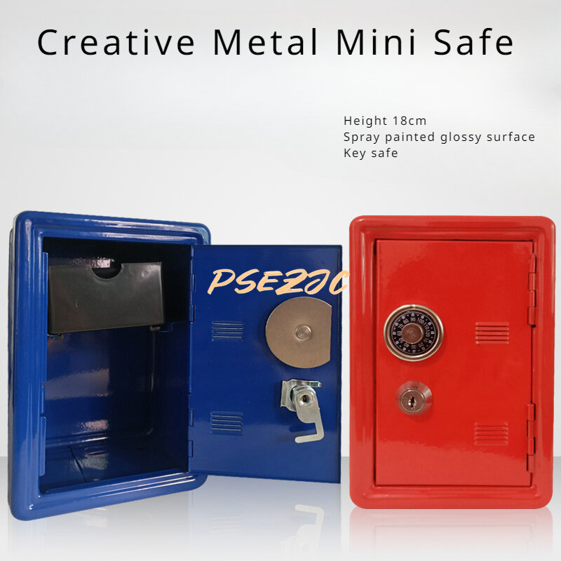 Mini lata de ahorro creativo de Metal para el hogar, caja fuerte secreta, puede insertar monedas, 18cm