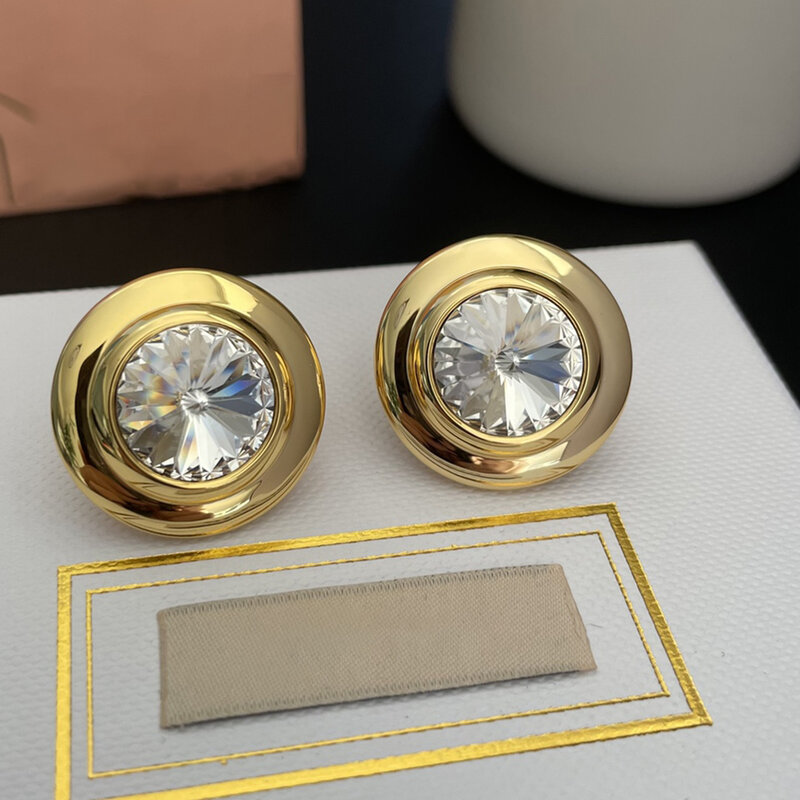 Báthory Elizabeth Fashion słynna marka złote okrągłe kryształowe kolczyki klips do ucha kobiet luksusowa biżuteria najwyższej jakości prezent urodzinowy
