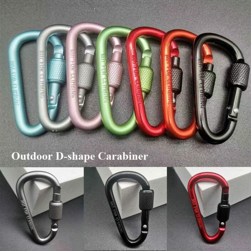 4Pcs Outdoor Sports Safety Multicolor Aluminium Buckle Keychain Alloy Carabiner Climbing Button Camping Hiking Hook