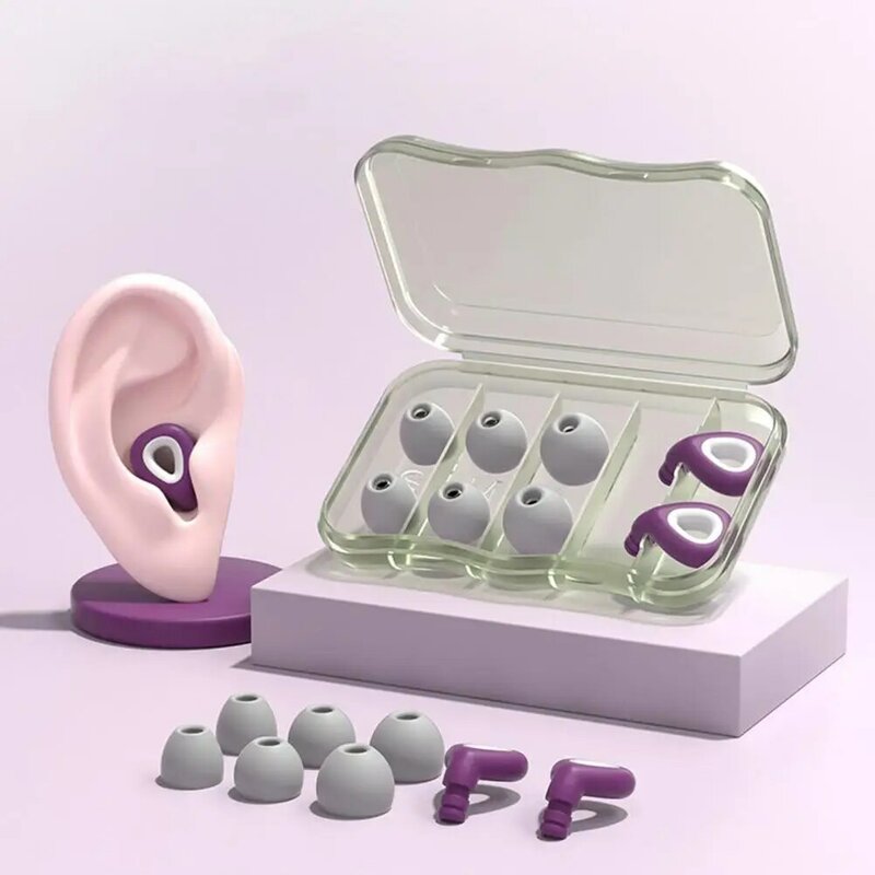 1 Set sumbat telinga renang, perlengkapan rumah sumbat telinga olahraga air ergonomis dengan pengurang kebisingan