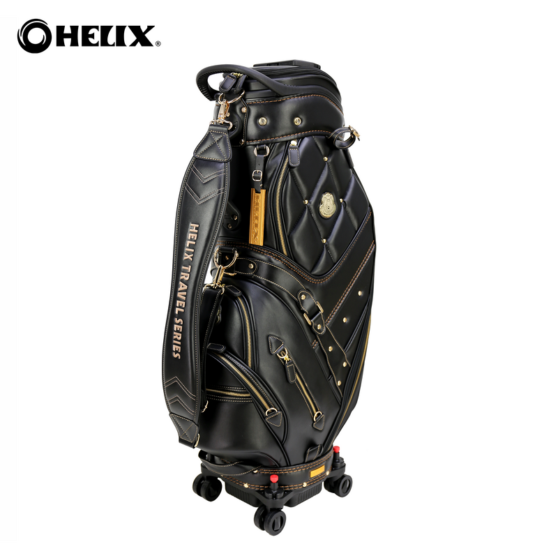 Helix-Super couro Golf Club carrinho saco com rodas e tampa retrátil