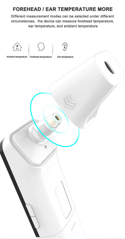 LED Digital sem contato termômetro médico infravermelho, termômetro rápido preciso, adequado para adultos e bebês