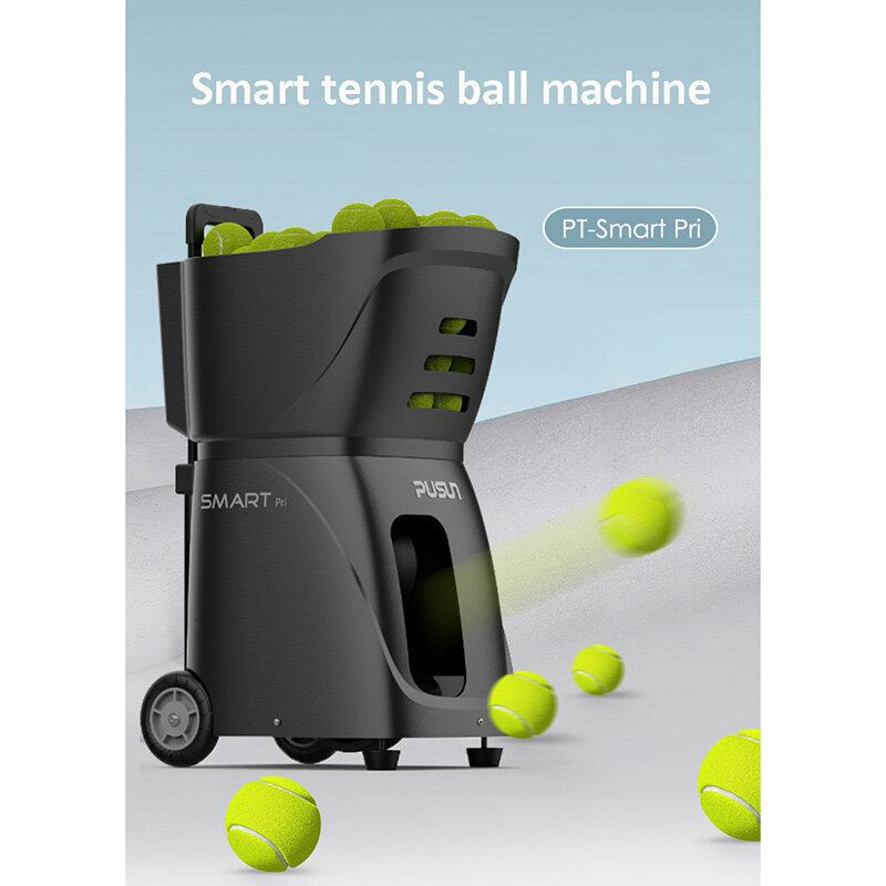 PUSUNPT-Smart Pri Tennis Machine Small and Ultra Light Single Multiplayer Trainer Automatic Ball Server APP and Remote Control
