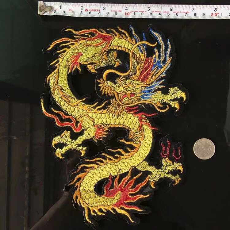 Drachens tickerei zurück Kleber Braten Drachen Patch High-End-chinesischen Stil fünf Klauen Gold Drachen Hanfu Qipao Zubehör Aufkleber