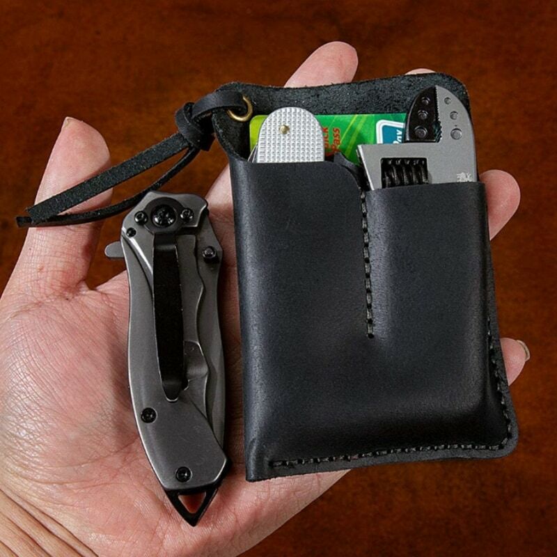 Pocket Túi Dao Vỏ Bao Da cho Đèn Pin/Bút Actical/Dụng Cụ Đa Năng/Thẻ Ví/Hộ Chiếu/Thẻ Tín Dụng