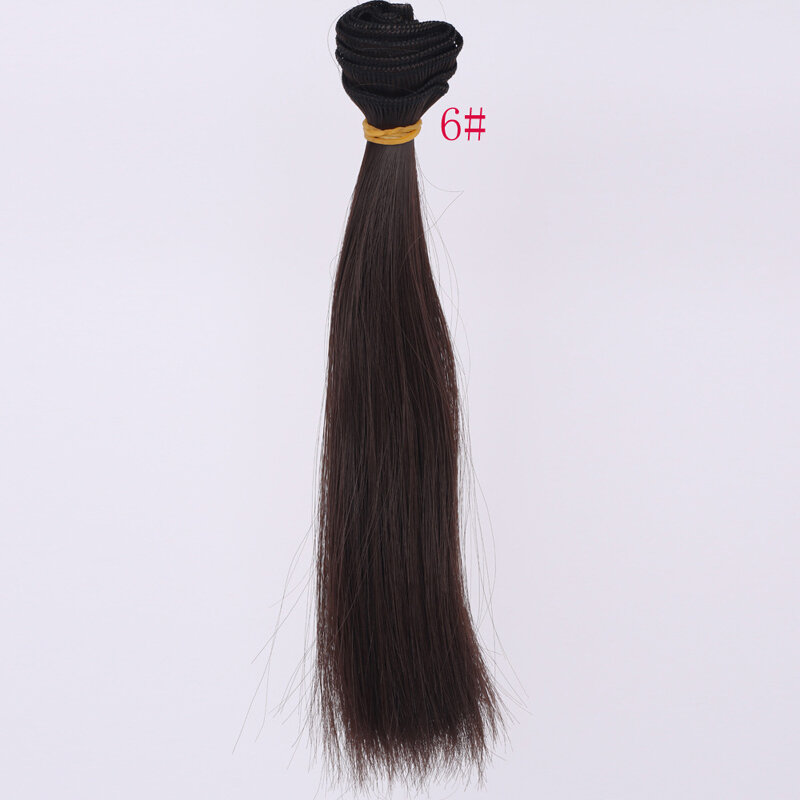 1 sztuka 25*100 cm brązowy lniane kawy czarny brązowy naturalny kolor peruka dla lalki prosto grube włosy dla 1/3 1/4 1/6 BJD diy