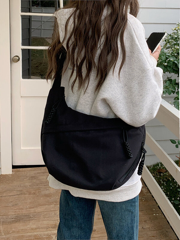 CGCBAG, повседневная Вместительная женская сумка-тоут, корейская модная нейлоновая сумка через плечо, простая однотонная женская сумка-шоппер, сумки на плечо