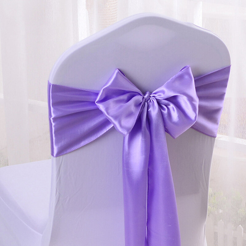 10/100pcs Satin Chair Bow Sashes Wedding Chair Knots Ribbon Butterfly Ties For Party Event Hotel Banquet Home Decoration