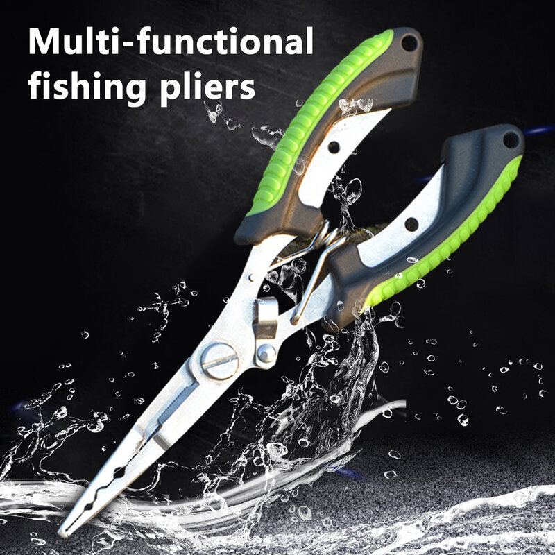 Alicates de pesca ergonómicos antideslizantes de alta resistencia, corte multifuncional, línea de pesca, ganchos atados, equipo de pesca