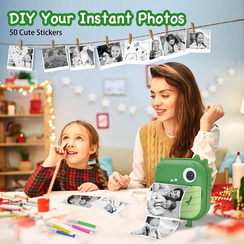 Cámara de impresión instantánea para niños, cámara térmica impresa, cámara de fotos Digital de animales, juguetes de Video para niñas, regalo de cumpleaños de Navidad