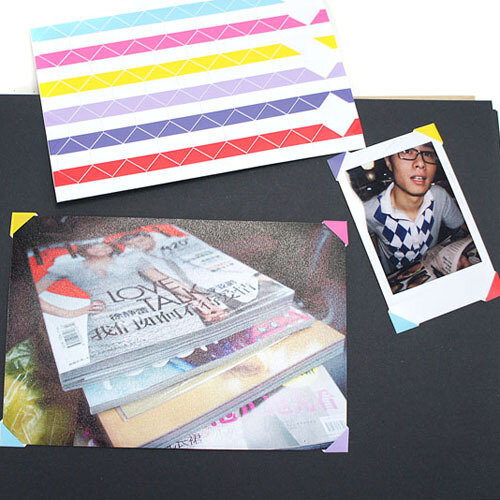 Random Color Photo Mounting Corner Stickers Self Adhesive for Scrapbook Photo Albums DIY Craft