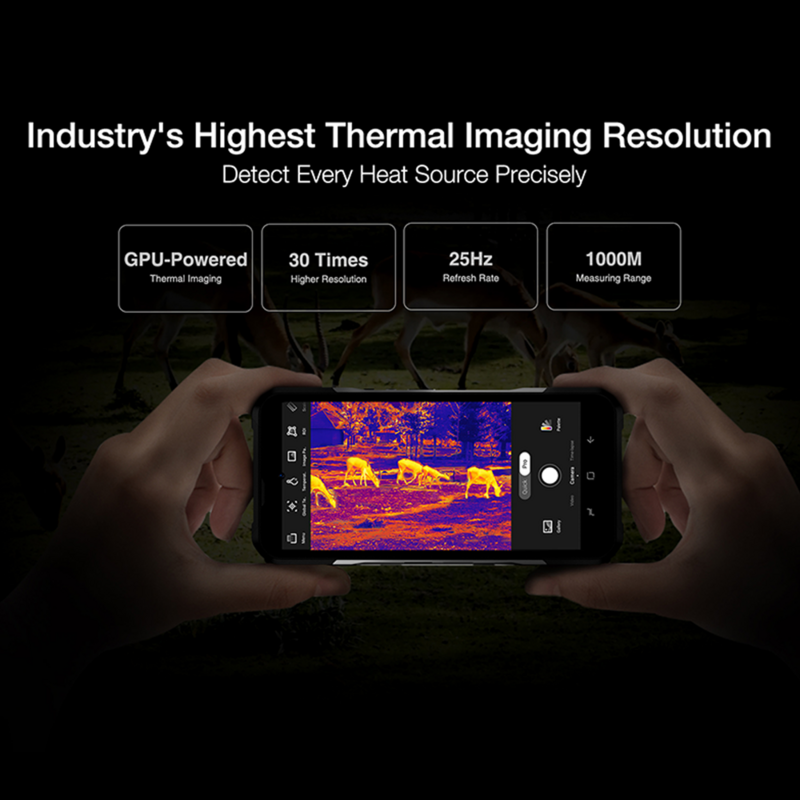 Doogee-V20 Pro Robusto Imagem Térmica Celular, 2K AMOLED Display, Telefone 5G, 12GB + 256GB, 6,43 polegadas, 1440*1080, 7nm, Estreia Mundial