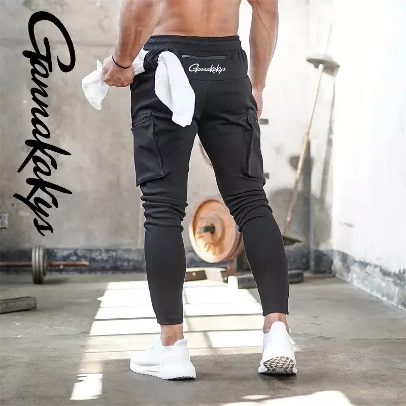 Calça esportiva masculina de absorção de umidade camuflada, calça de pesca respirável, alça de bicicleta, fitness, nova 2024