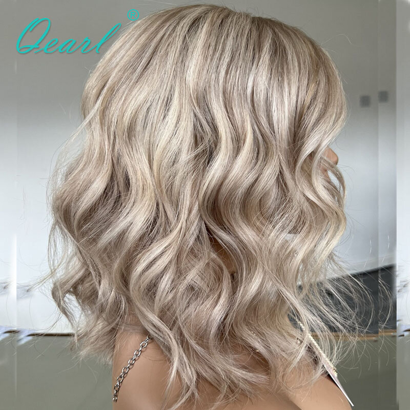Highlights Platinum Blonde HD Lace Front Wigs Real Human Hair 13x4 Icy Golden Color Lace Frontal Wig Sale Loose Wavy 180% Qearl
