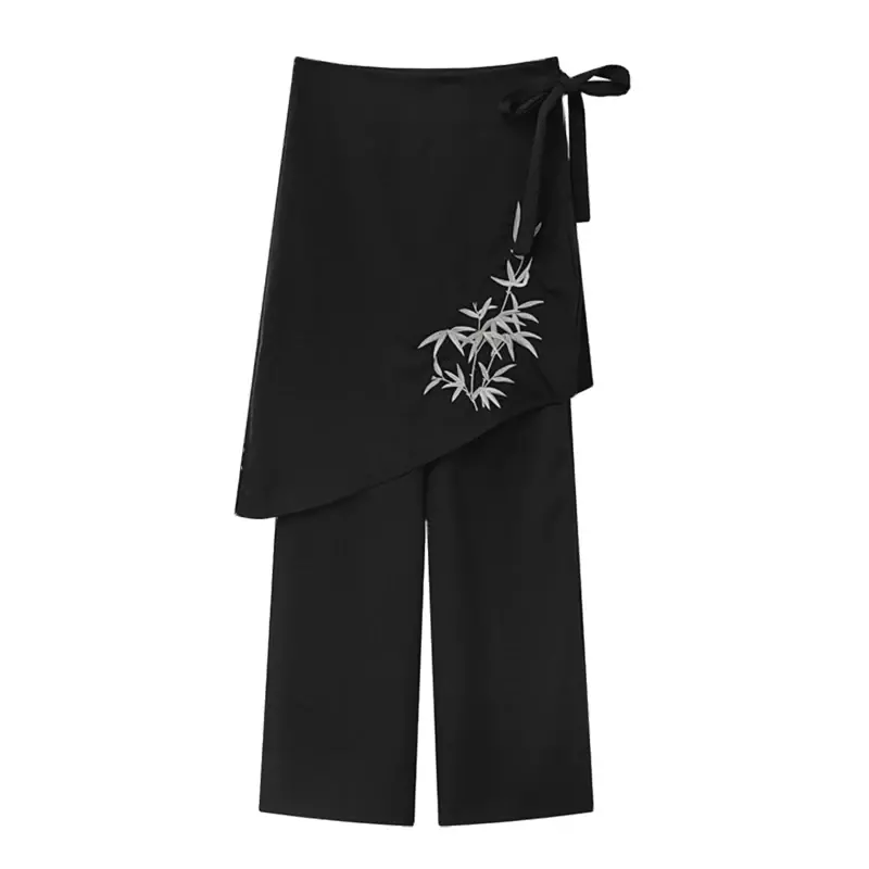 Retro Chinese Style Light National Style Pants High Waist Black Casual Pants Summer