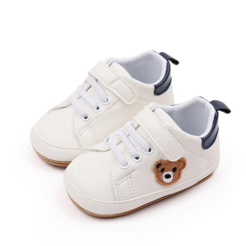 White Baby Shoes Cute Bear Casual Sneakers Toddler Non-slip Newborn Boy Girl First Walkers