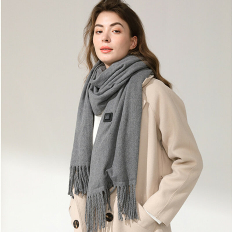 Novo em smart heated scarf para homem e mulher inverno engrossado pescoço aquecedor imitação cashmere usb elétrico 3 engrenagens moda xale
