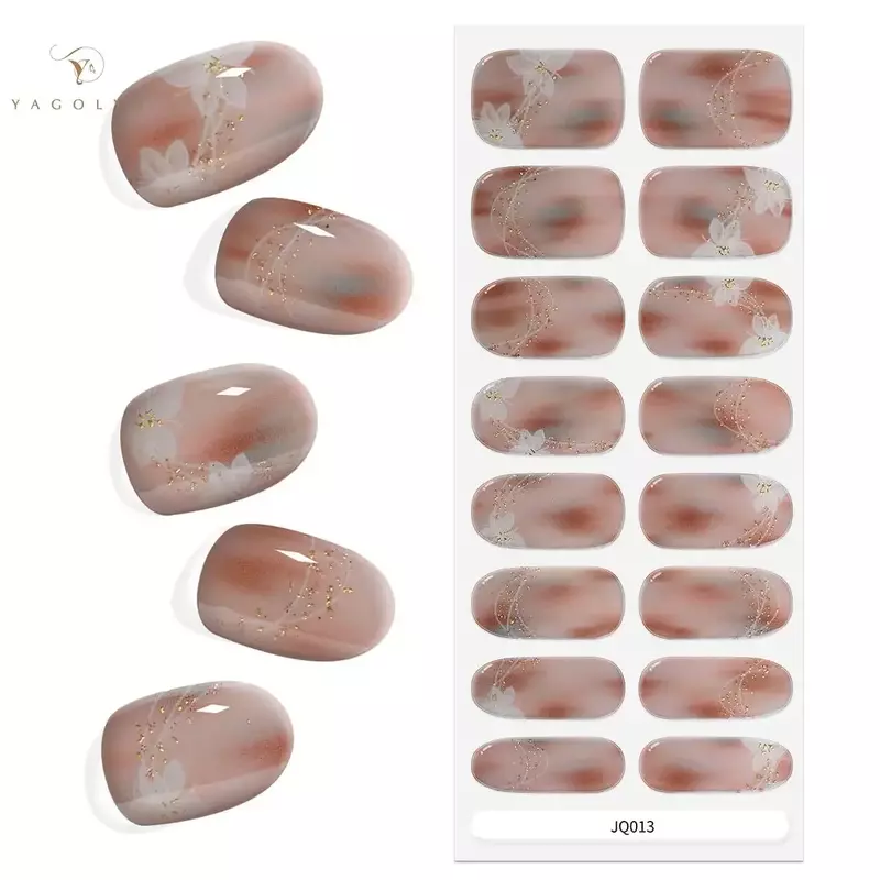 20 Strips French Gel Nail Stickers Works with Any Nail Lamps Gel Wraps for Nails Salon-Quality Long Lasting French Tips