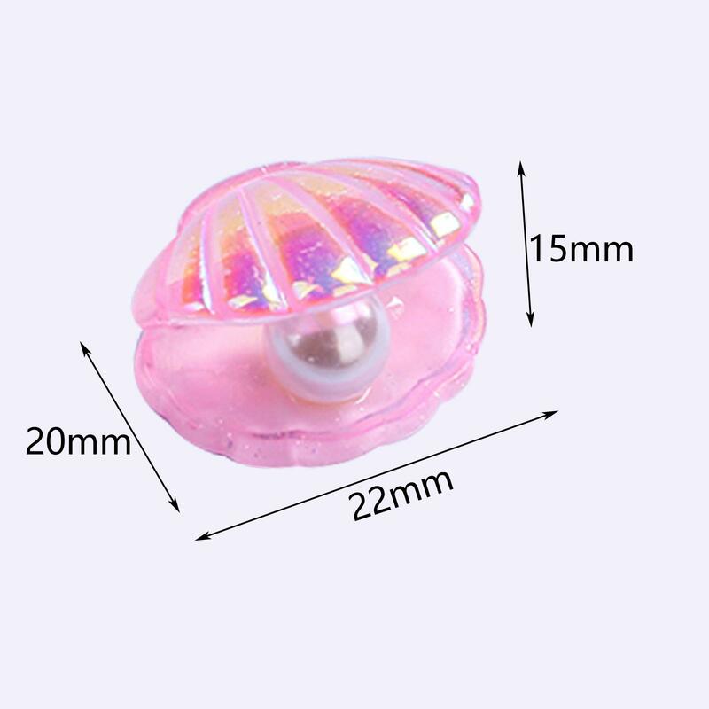 2x10 Pieces Cute Resin Cabochons Charms Pearl Shells Shaped Headwear Pink