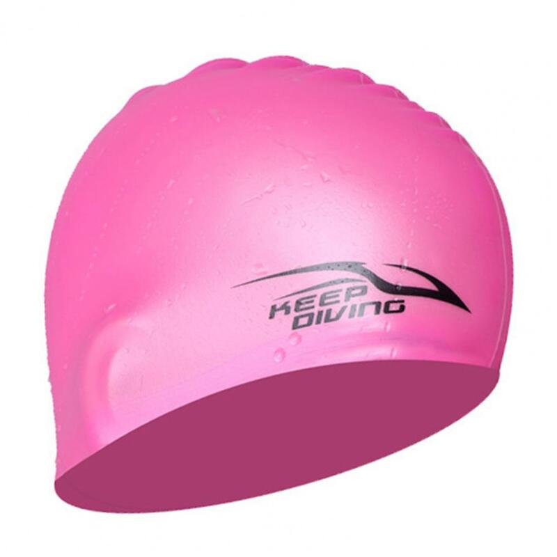 Силиконовая шапка для плавания с надписью и защитой ушей, для взрослых и детей, длинная шапка для плавания для женщин и мужчин