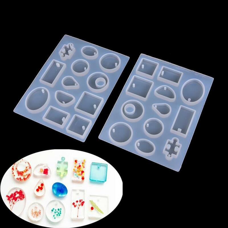 1PC 12 Design Silicone Casting Mold DIY Charm Earring Necklace Pendant Jewelry Making Craft Tools For Clay Epoxy Resin